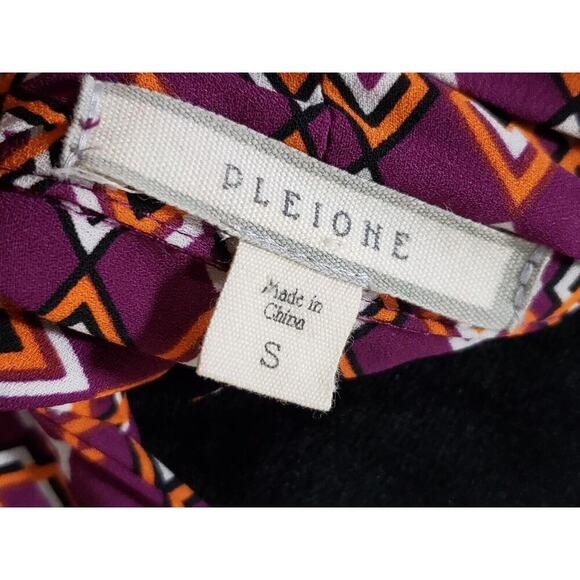 Pleione Women's Multicolor 100% Polyester V-Neck Long Sleeve Top Blouse Size S - Picture 9 of 13